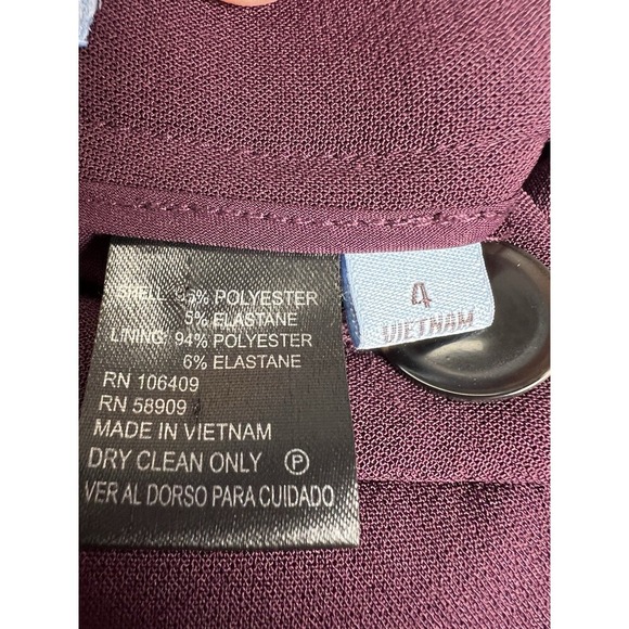 Antonio Melani Button Detail Knee Length Pencil Skirt Size 4 Burgundy - Picture 7 of 9